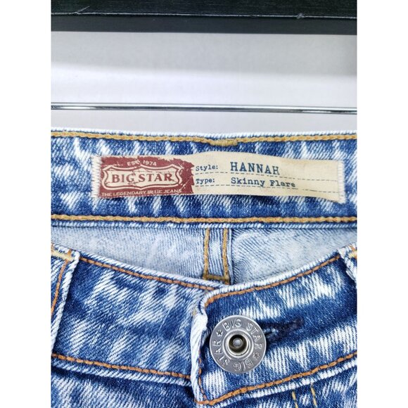 Big Star Jeans Womens Size 27 Hannah Skinny Flare Light Wash Stretch - Picture 8 of 10